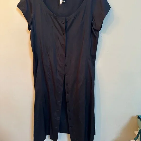 eileen fisher silk shirt dress Eileen Fisher Notch Collar Silk Shirtdress